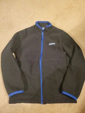 Lands' End Black Kids' Fleece Jacket with Blue Trim